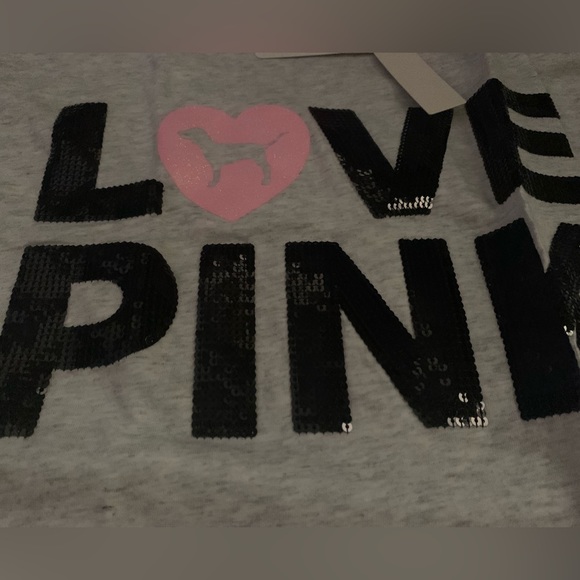 Victoria’s Secret Pink ORIGINALS Bling Shirt Matching Bling Campus Pants SET - Picture 3 of 13